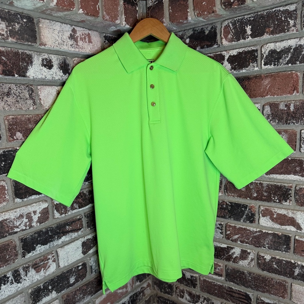 Kirkland Signature Neon Green Textured Thick Performance Polo Shirt